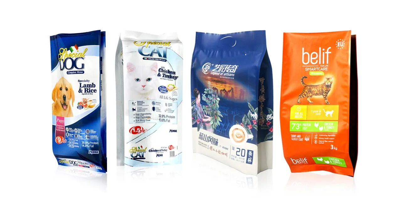 quad seal pouch for pet food