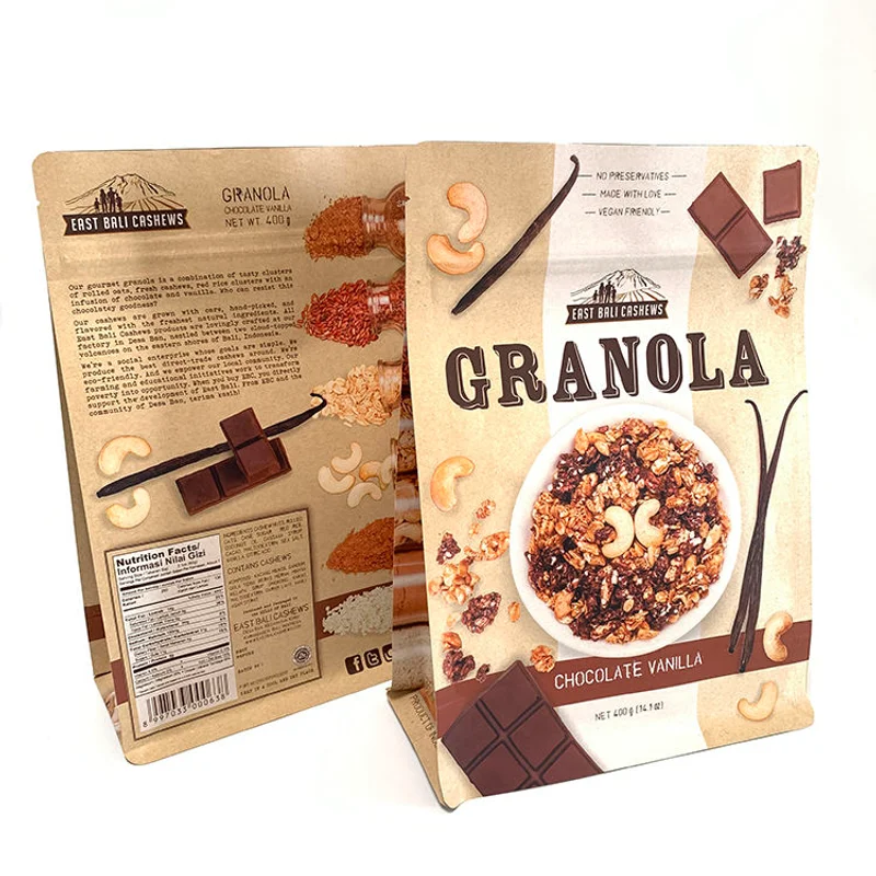 ถุงก้นแบนสำหรับกราโนล่า