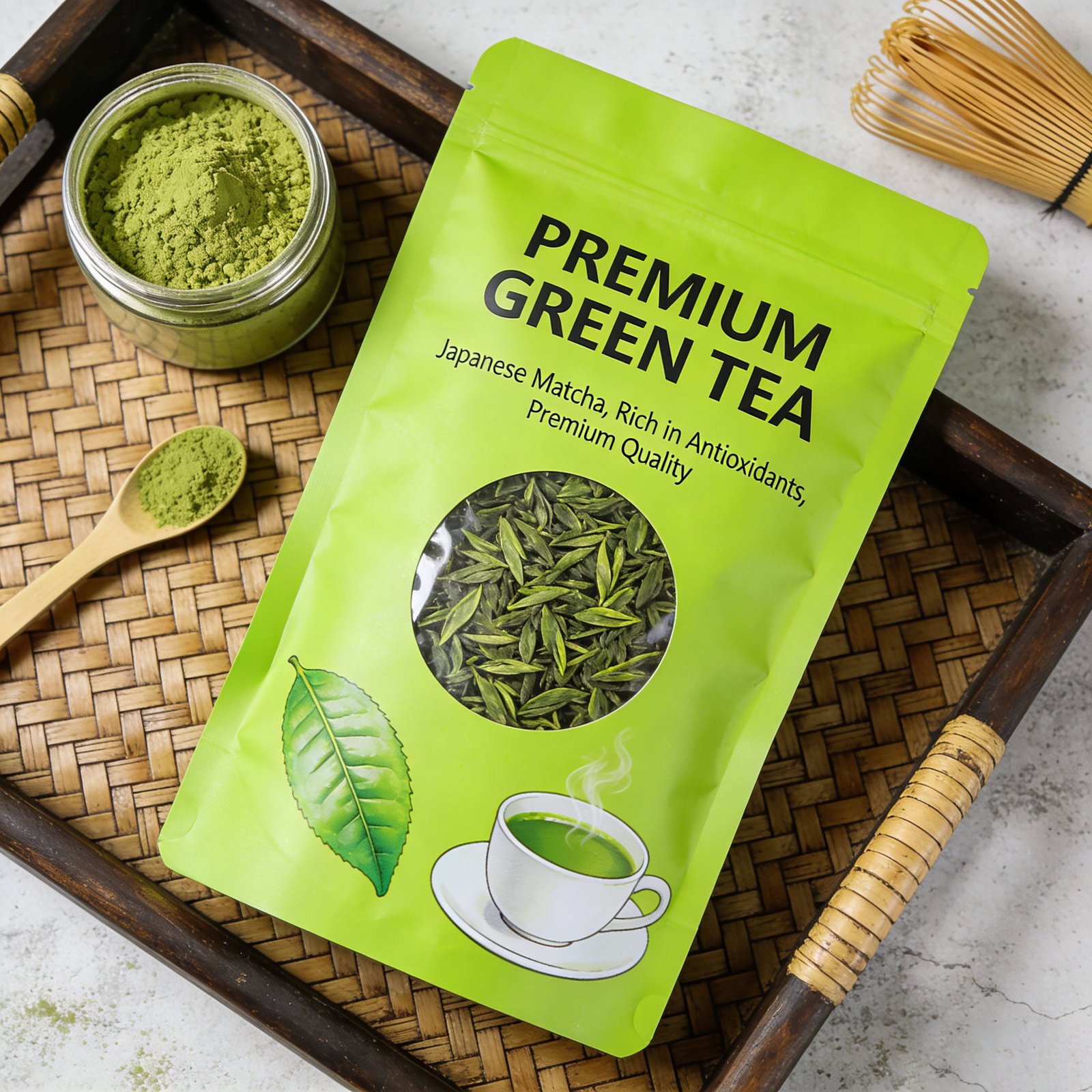 bolsa con cremallera de pie para el té